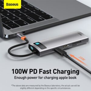 Baseus USB Type C HUB USB C to HDMI-compatible RJ45 SD Reader PD 100W Charger USB 3.0 HUB For MacBook Pro Dock Station Splitter