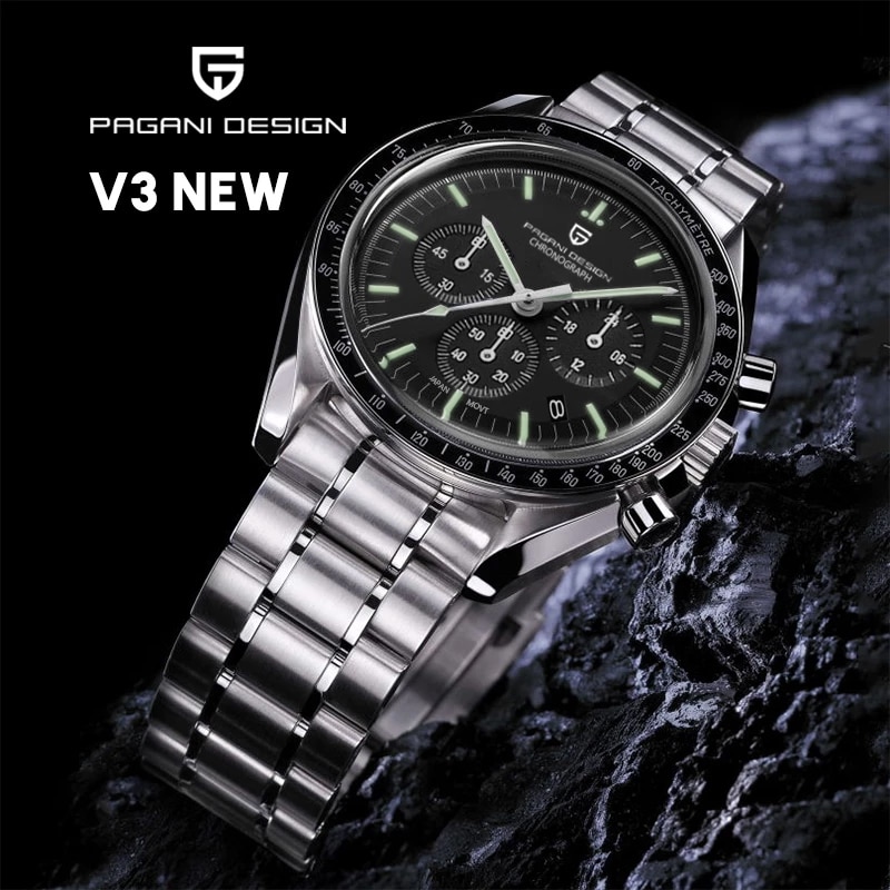 PAGANI Design Luxury Business Multifunctional Moon Watch Quartz Chronograph Men Watch Sapphire Waterproof Bracelet Accessories