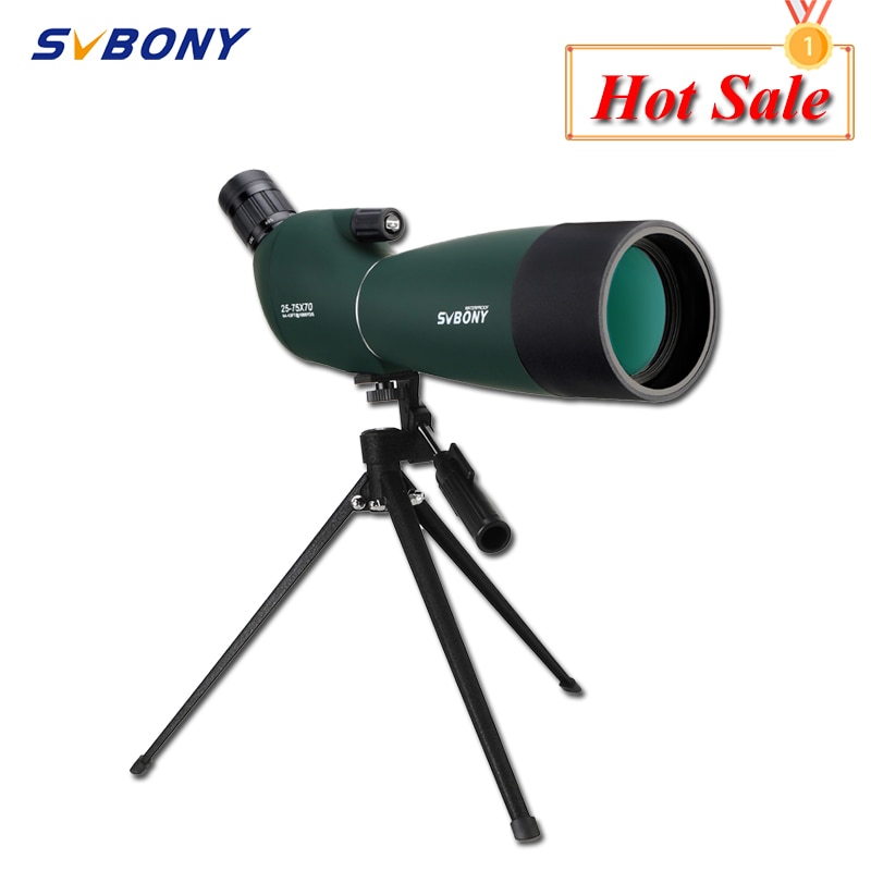 SVBONY SV28 Telescope 25-75×70 Spotting Scope Monoculars Powerful Binoculars Bak4 FMC Waterproof With Tripod Camping Equipment