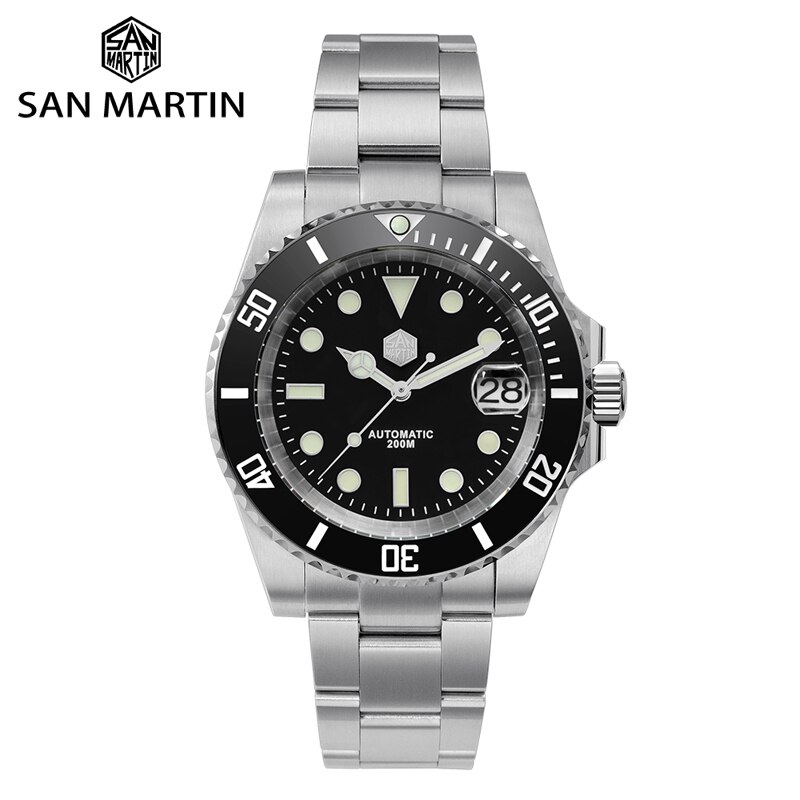 San Martin 40.5mm Water Ghost V3 Diver Luxury Men Watch NH35 Automatic Mechanical Business Wristwatches Sapphire 20Bar Lumed