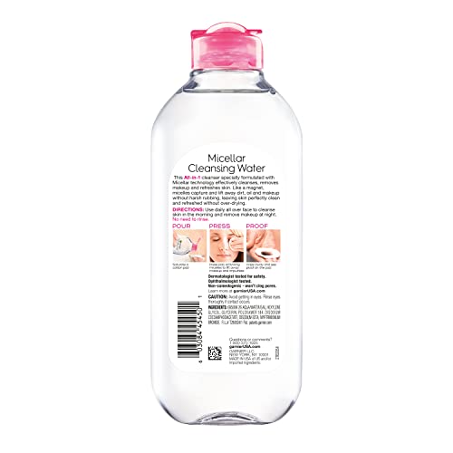 Garnier SkinActive Micellar Water for All Skin Types, Facial Cleanser & Makeup Remover, 13.5 fl. Oz, 1 count (Packaging May Vary)  Everything Else