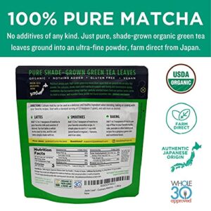 Jade Leaf Organic Matcha Green Tea Powder – Authentic Japanese Origin – Premium Second Harvest Culinary Grade (1.06 Ounce)  Grocery & Gourmet Food