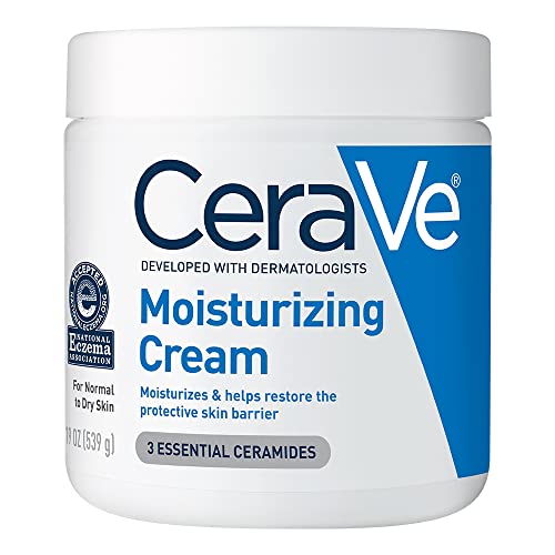 CeraVe Moisturizing Cream | Body and Face Moisturizer for Dry Skin | Body Cream with Hyaluronic Acid and Ceramides | Normal | Fragrance Free | 19 Oz | Packages May Vary