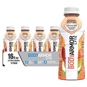 BODYARMOR LYTE Sports Drink Low-Calorie Sports Beverage, Peach Mango, Natural Flavors With Vitamins, Potassium-Packed Electrolytes, Perfect For Athletes, 16 Fl Oz (Pack of 12)  Grocery & Gourmet Food