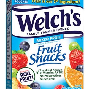 Welch’s Fruit Snacks, Mixed Fruit, Gluten Free, Bulk Pack, 0.9 oz Individual Single Serve Bags 40 Count (Pack of 1)  Grocery & Gourmet Food